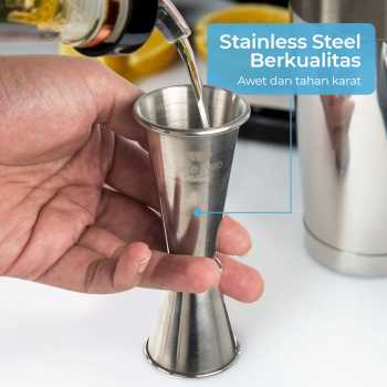 Gambar produk One Two Cups Gelas Ukur Jigger Bartender Double Shot 30ml dan 50ml - MSA10