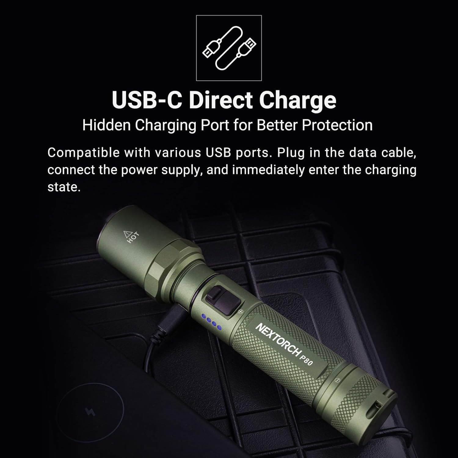 Gambar produk NEXTORCH Senter LED Flashlight USB Rechargeable 2100 Lumens - P80