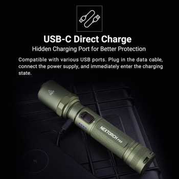 Gambar produk NEXTORCH Senter LED Flashlight USB Rechargeable 2100 Lumens - P80
