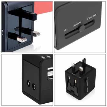 Gambar produk COKYI Travel Adaptor Universal Plug EU UK US/AUST 3.0A USB A USB C - ONB100-04