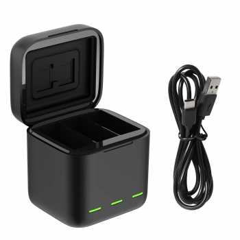 Gambar produk TELESIN Charger Baterai Box GoPro Hero 13 3 Slot 2.4A - S0-BCG-10-TGP