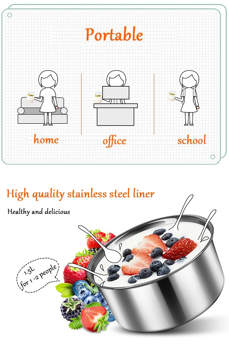 Gambar produk DMWD Mesin Pembuat Yogurt Maker Electric Automatic Machine 1.5L 15W - DM145