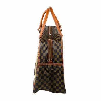 Gambar produk Rhodey RAIMIQI SEMOR Tas Jinjing Duffle Bag PU Leather Unisex 20 Inch Coffee Grid - CB001