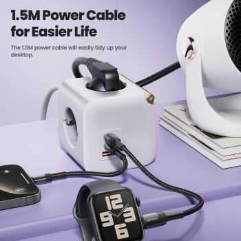 Gambar produk Toocki Stop Kontak 7in1 Power Strip USB Type C EU Plug GaN 33W 4000W - TPSDX-JZB02