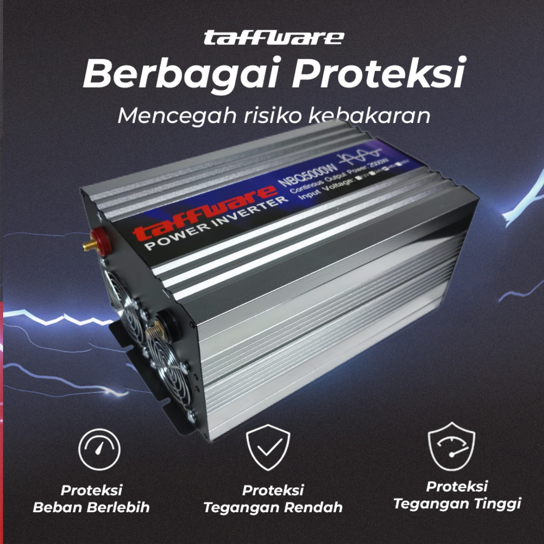 Gambar produk Taffware Power Inverter Mobil Pure Sine Wave DC 48V to AC 220V 5000W - NBQ5000W
