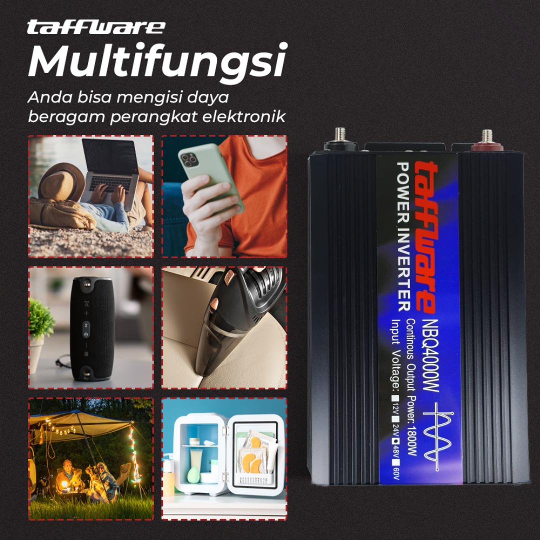 Gambar produk Taffware Power Inverter Mobil Pure Sine Wave DC 48V to AC 220V 4000W - NBQ4000W