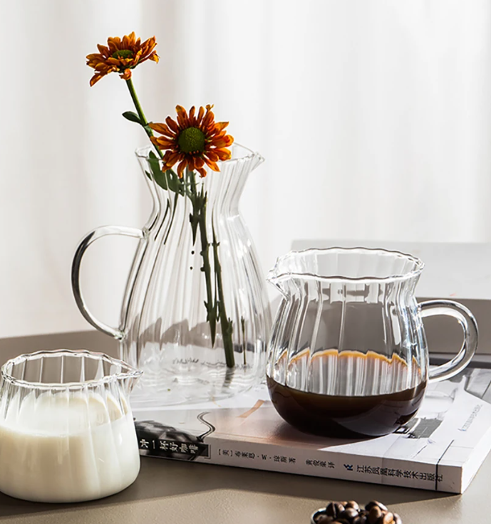Gambar produk YWDL Teko Teh Pitcher Coffee Milk Jug Borosilicate Glass 370ml - YD1