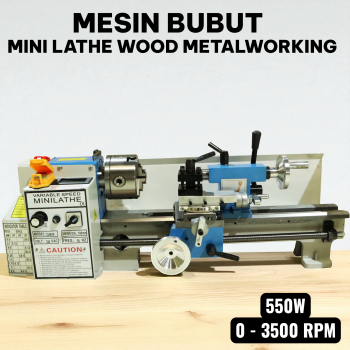 Gambar produk SANOU Mesin Bubut Mini Lathe Wood Metalworking 550W - CJ0618