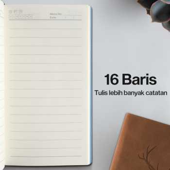 Gambar produk Toddi Buku Jurnal Leather Notebook Diary 68GSM 200 Halaman Grid A6 - CW-5026