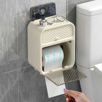 Gambar produk HOMMY Kotak Dispenser Tisu Toilet Kamar Mandi Double Layer - HM2I
