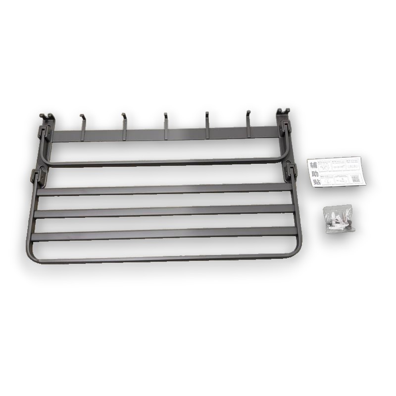 Gambar produk KABEI Rak Dinding Kamar Mandi 2 Layer Gantungan Handuk Lipat Aluminium - KB60