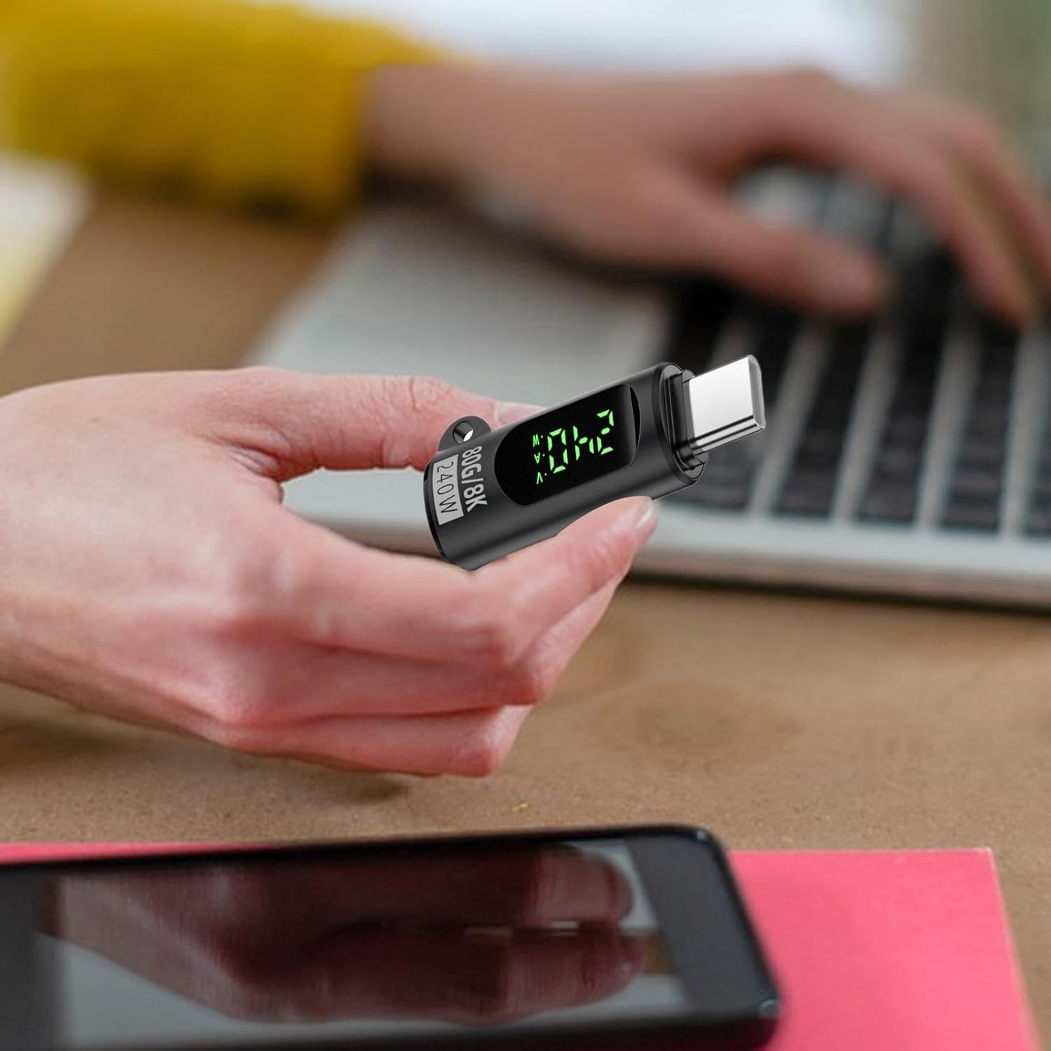 Gambar produk JOYO OTG Adapter Converter Type C Female to Male Digital Display 240W - F62C