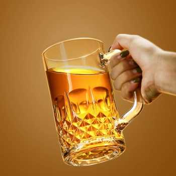Gambar produk TREDO Gelas Mug Bir Sodium Calcium Glass Diamond Pattern 500ml - T581