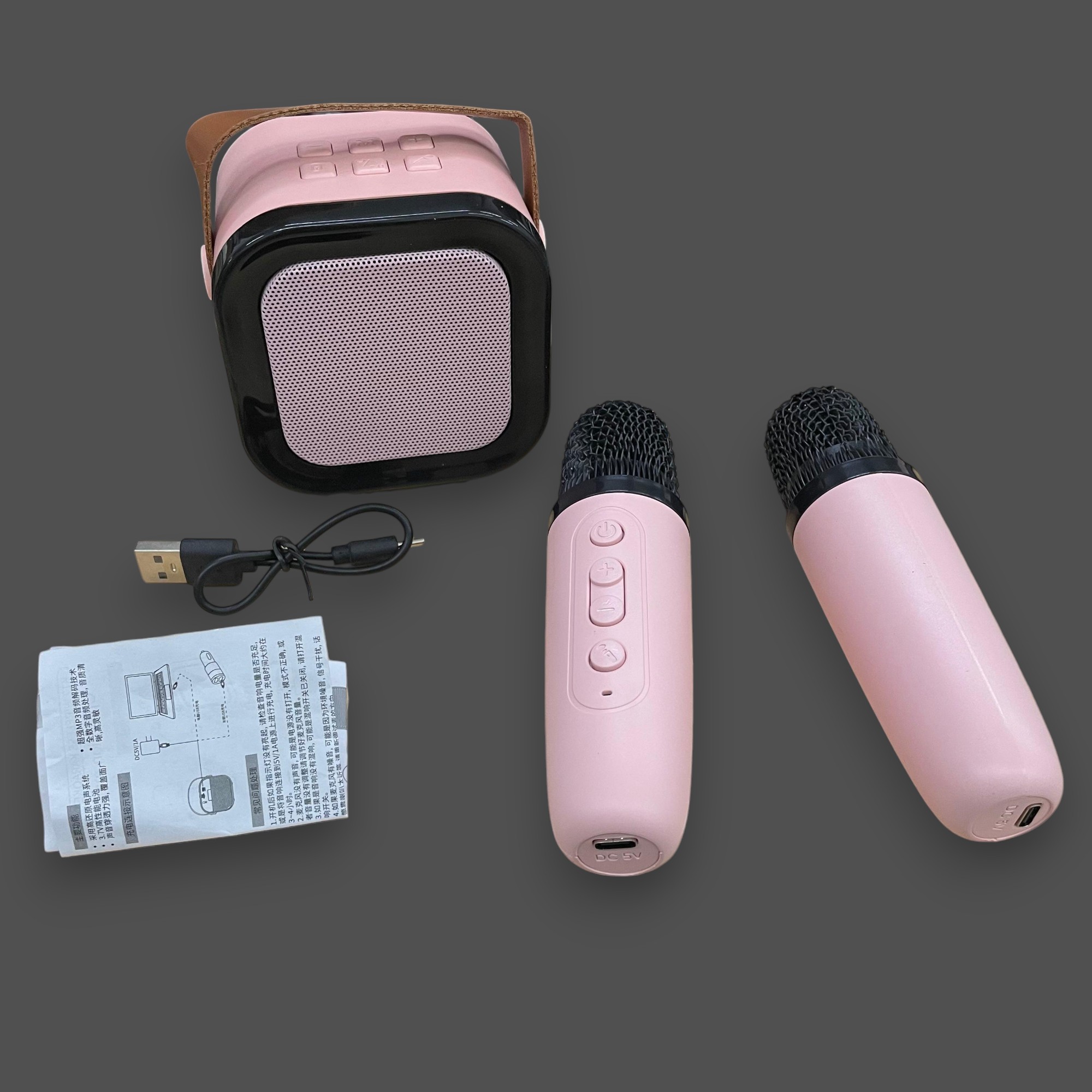 Gambar produk MEODY Speaker Bluetooth Karaoke Portable with 2 Microphone 5W - K12