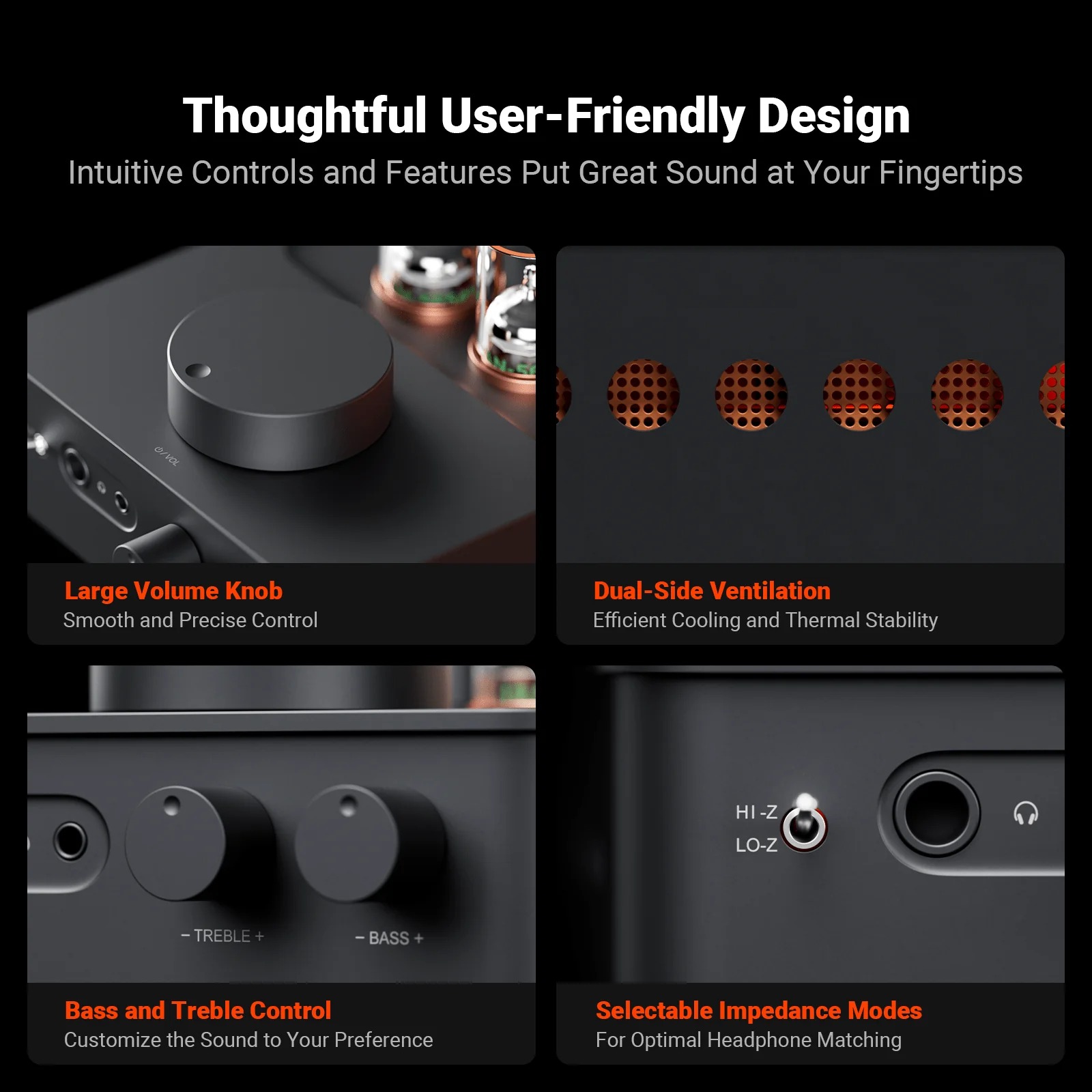 Gambar produk Fosi Audio Amplifier Quad Tube Hi-Fi Headphone DAC with Volume Knob - GR70