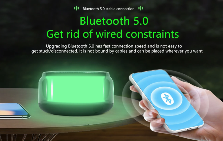 Gambar produk T-WOLF Mini Bluetooth Speaker Portable Transparent Wireless 400MAh - S-100