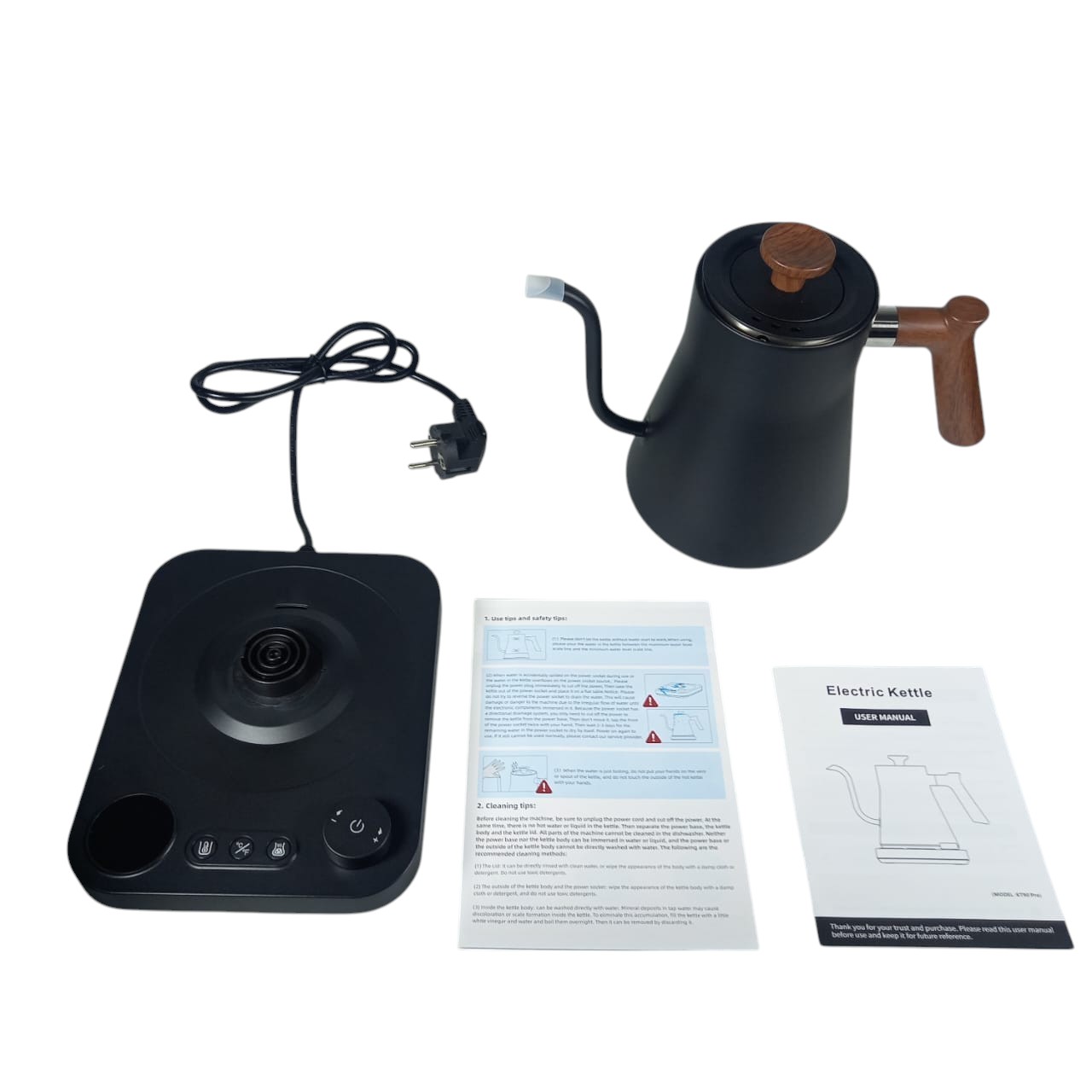 Gambar produk RYZN Teko Listrik Kopi Pemanas Air Leher Angsa Pour Over 1200W 900ml - KT90 Pro