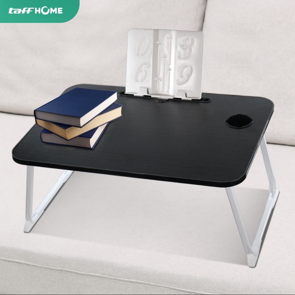 Gambar produk TaffHOME Meja Lipat Laptop Foldable Bed Table with Drawer Cup Holder 70x48cm - BO-67