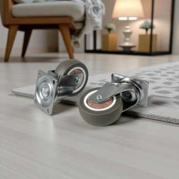 Gambar produk CASTRY Roda Kastor Furniture Soft Rubber Caster Wheel 2 Inch 2 PCS Flat - C20
