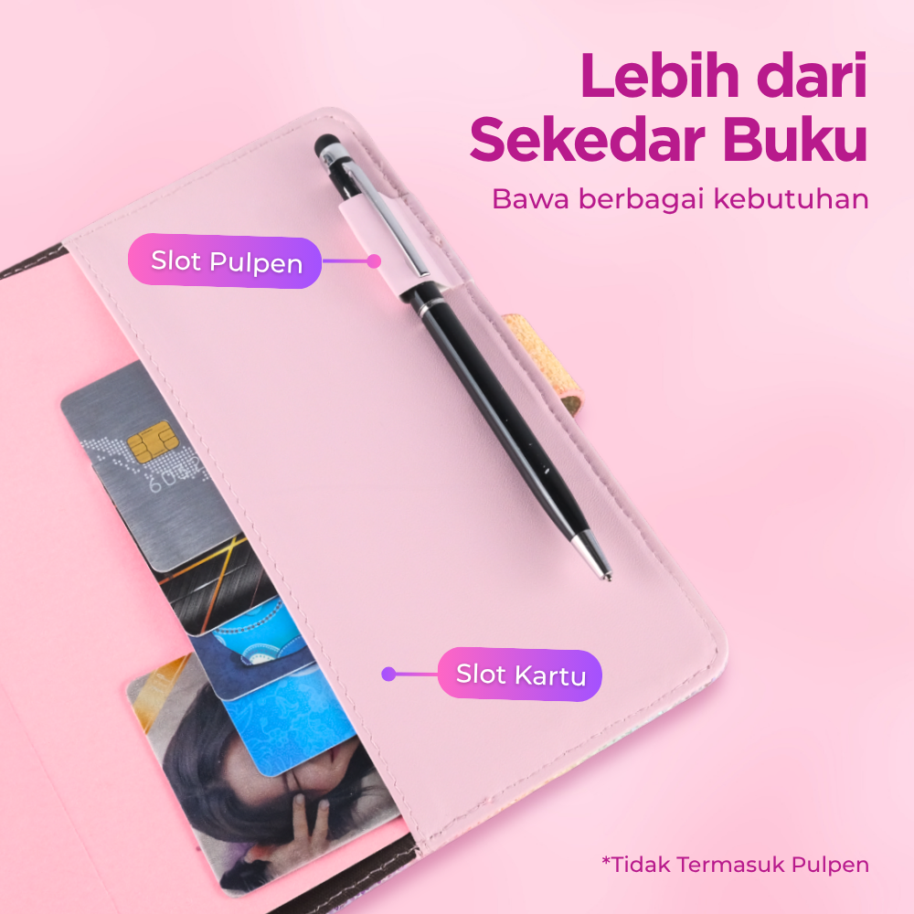 Gambar produk JIALILI Buku Diary Notebook Catatan Jurnal B6 256 Halaman with Lock Rainbow - F-5