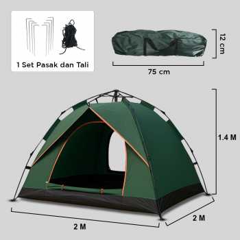 Gambar produk AstaGear Tenda Camping Lipat Otomatis 3-4 Orang Single Layer - SH-014