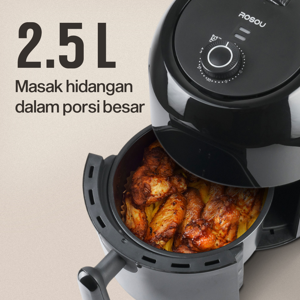 Gambar produk Rosou Air Fryer Mesin Penggoreng Tanpa Minyak 2nd Edition 2.5L OA2 - OA2