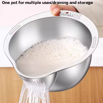 Gambar produk WONDER Pencuci Beras Rice Washer Strainer Bowl Stainless Steel - WD2