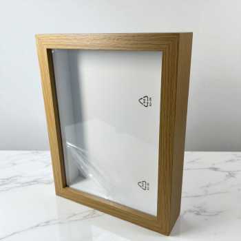 Gambar produk YIXUE Bingkai Foto Ornamen Minimalist Wooden Shadow Box Stand 3D 8 Inch - YE5