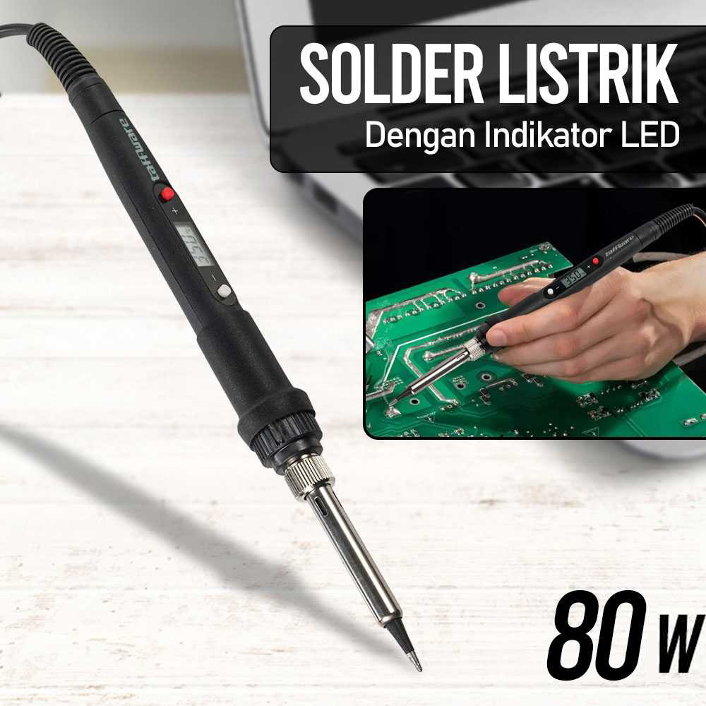 Gambar produk Taffware Electric Solder Adjustable Temperature LCD 80W 220V - 908S