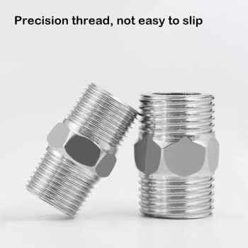 Gambar produk SHILECTI Sambungan Pipa Air Male Hex Nipple Pipe Connector 2 PCS 1/4 Inch - SC138