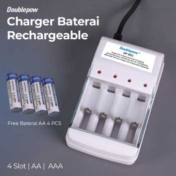 Doublepow Charger Baterai Rechargeable 4 Slot AA AAA with AA 4 PCS - DP-B02