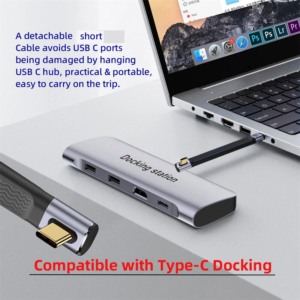 Gambar produk DIXSG Kabel USB Type C to Type C Fast Charging Thunderbolt 240W 14cm Middle Bend - D13