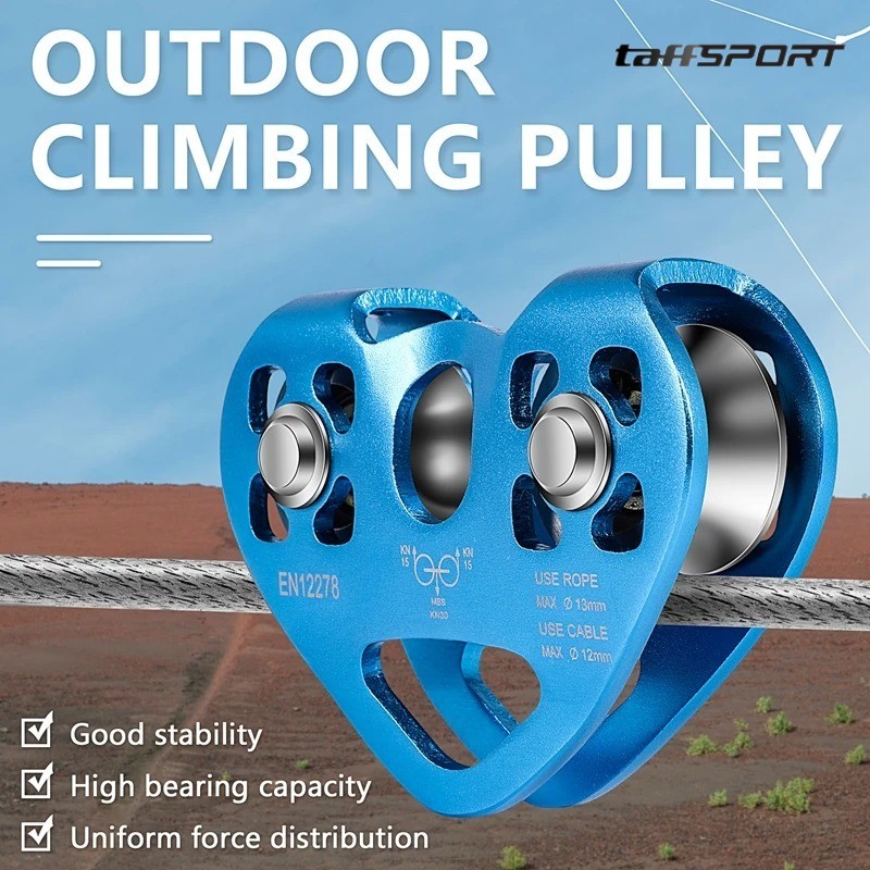 Gambar produk TaffSPORT Double Pulley Tandem Zipline Smooth Surface Aluminium 30kN - ZWA006