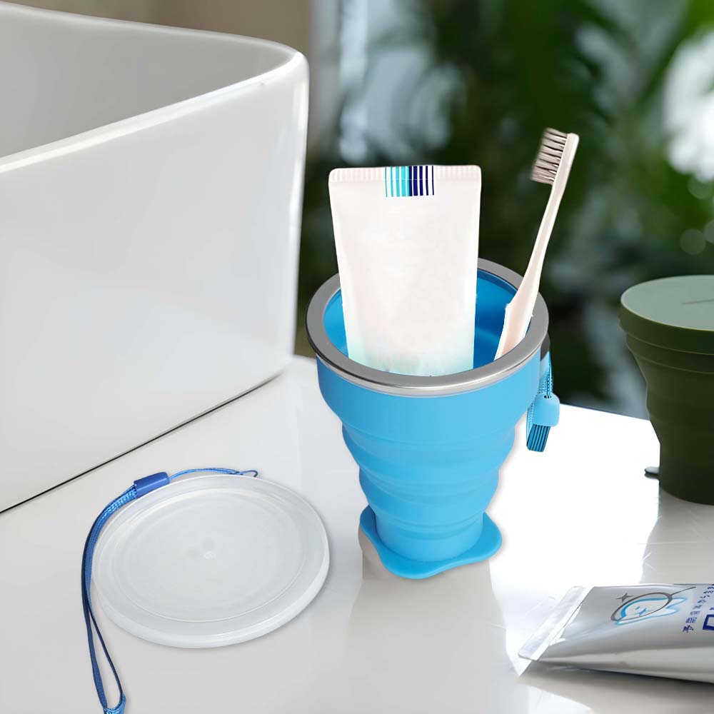 Gambar produk Gelas Lipat Silikon Foldable Cup with Strap 200ml - GYBL559