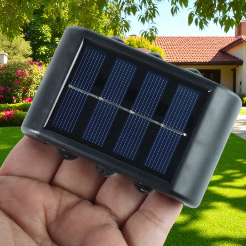 TaffLED Lampu Dinding Solar Outdoor Modern IP65 600mAh Warm White 6 LED - H6 Gambar produk TaffLED Lampu Dinding Solar Outdoor Modern IP65 600mAh Warm White 6 LED - H6