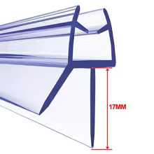 Gambar produk Villy Seal Strip Penutup Celah Pintu Kaca Kamar Mandi Tebal 4-6mm 50cm 17mm - V50