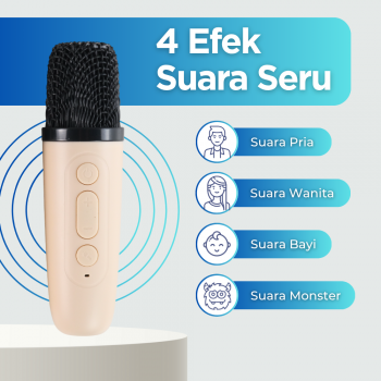 Gambar produk EGOLDEN Speaker Bluetooth Karaoke Portable with 2 Microphone 6W - Y1