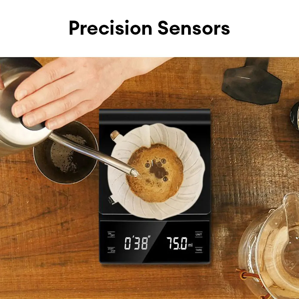 Gambar produk SCALI Timbangan Kopi Digital Timer Coffee Scale Rechargeable 3kg 0.1g - S3000