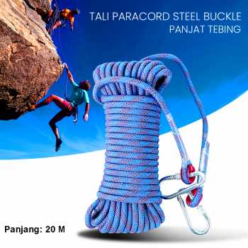 TaffSPORT Tali Paracord Panjat Tebing Climbing Rope Steel Buckle 10mm - 24KN