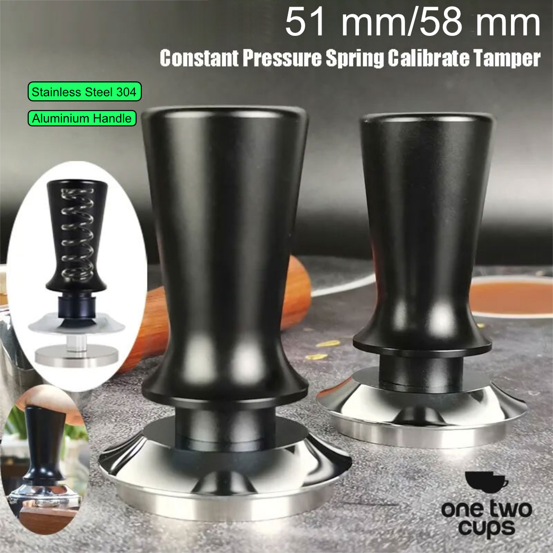 Gambar produk One Two Cups Tamper Kopi Espresso Flat Base Spring Loaded 51mm - FEN59