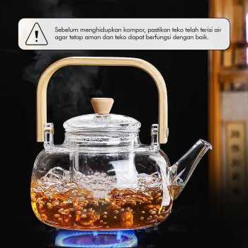 Gambar produk One Two Cups Teko Teh Pitcher Japanese Style Tahan Panas Api Teapot 1000ml - 8CV101