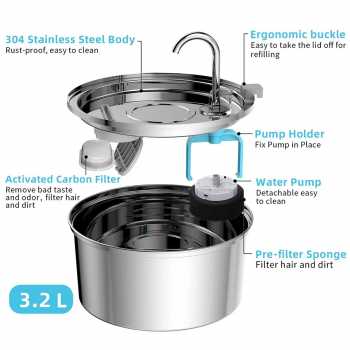 Gambar produk NIZE Water Dispenser Fountain Tempat Air Minum Kucing Anjing 3.2L - N32