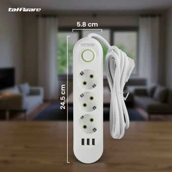 Gambar produk Taffware Stop Kontak USB Port EU Plug 10A 110-250V 2500W 3 Lubang - QL-1071U / QL-1072U
