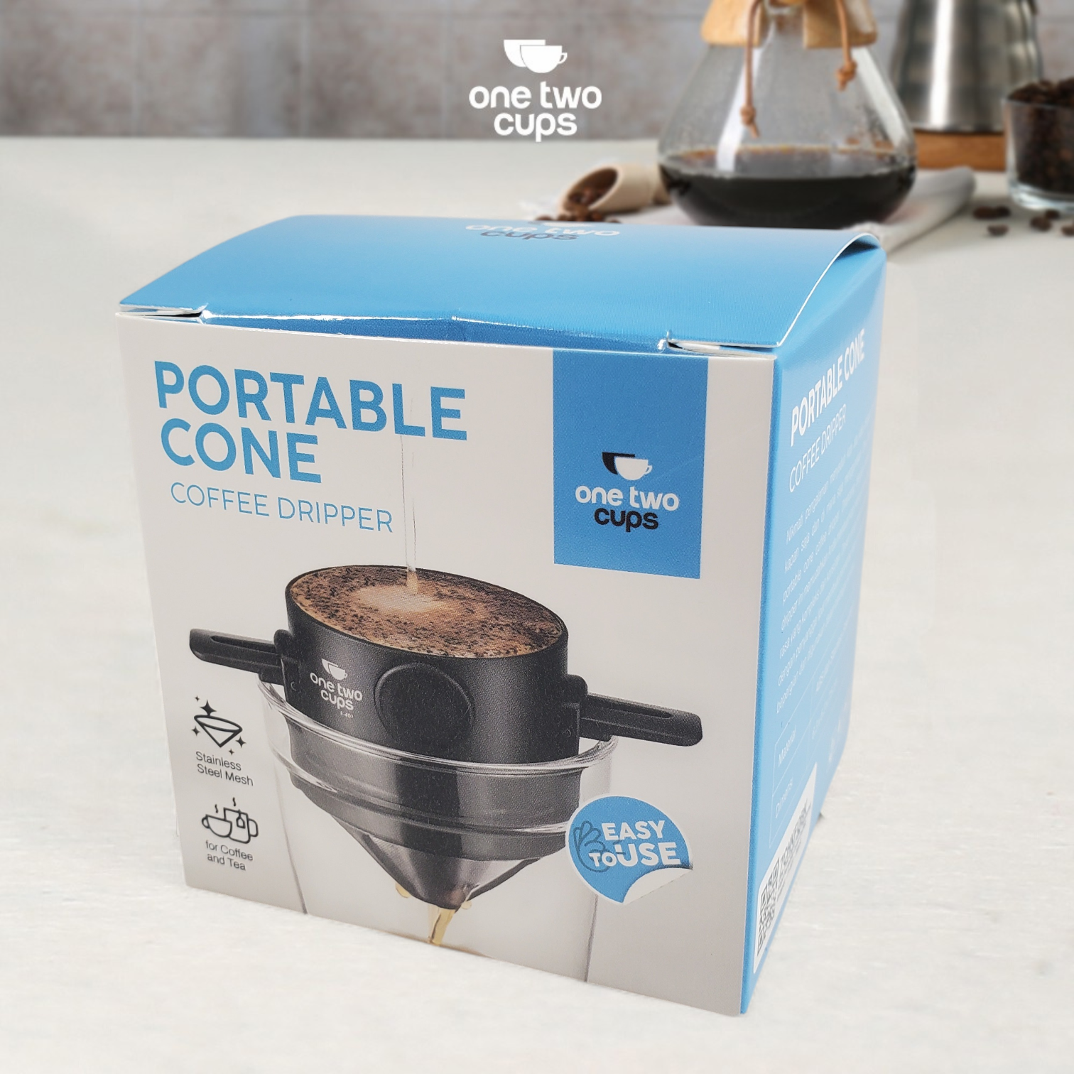 One Two Cups Filter Penyaring Kopi Portable Cone Coffee Dripper - F-401 Gambar produk One Two Cups Filter Penyaring Kopi Portable Cone Coffee Dripper - F-401