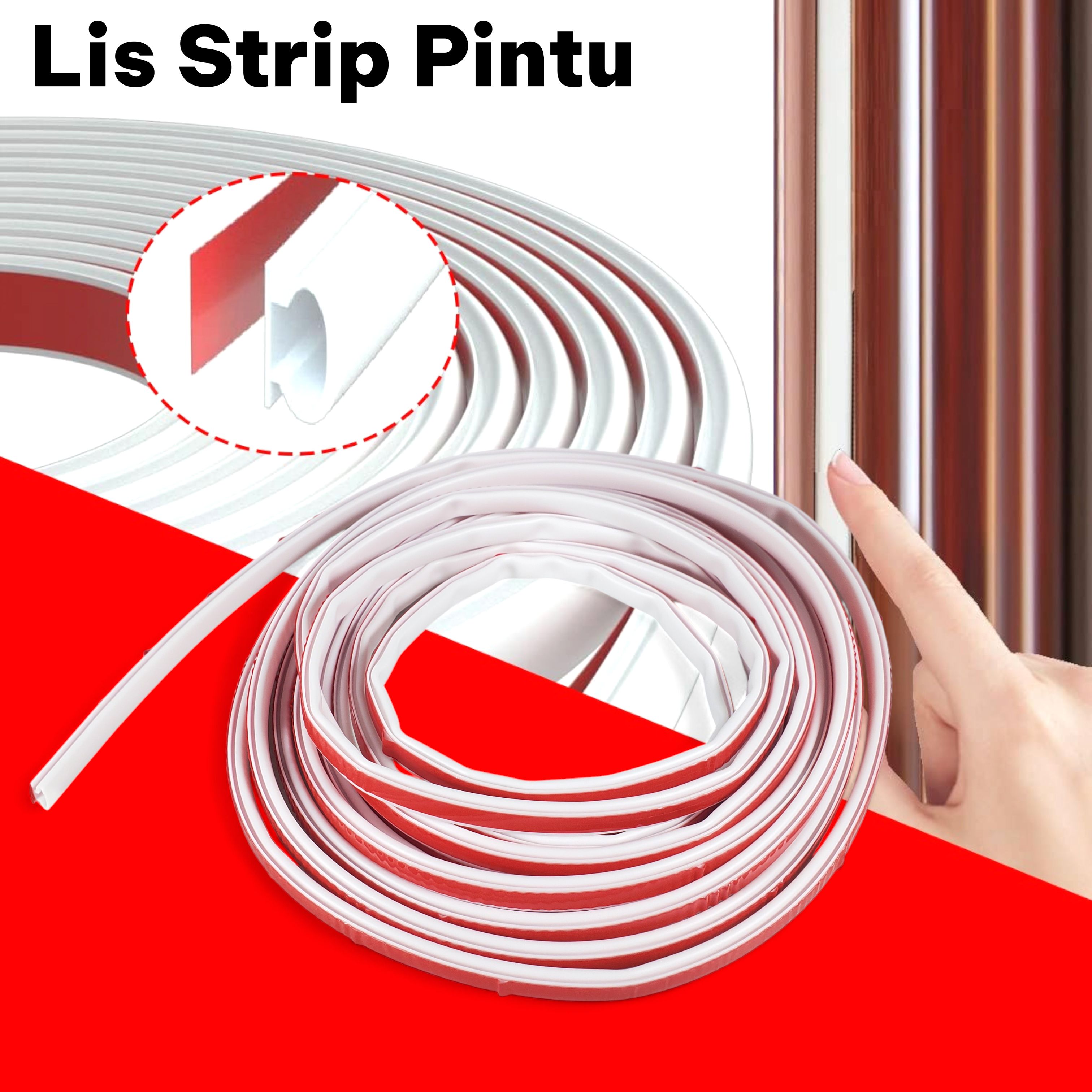 Gambar produk Shudyear Lis Strip Pintu Door Noise Insulation Sealing Tape 6M - SD6
