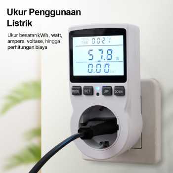 Gambar produk CMS Stop Kontak Watt Meter Overload Cost Alarm Digital Display - PM04-B