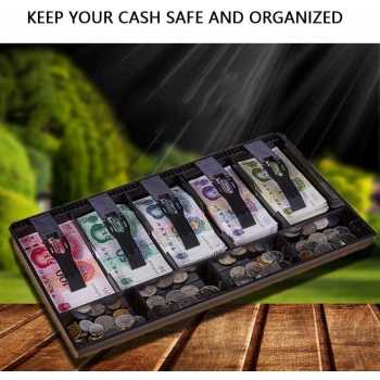 Gambar produk DZL Laci Uang Kasir 5 Sekat Plastik Coin Cash Drawer Tray - D-5