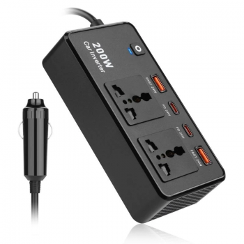 FMA Car Power Inverter 12V/24V to 110V/220V 200W 4 USB Port - FM-4PS