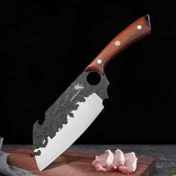 KNIFEZER Pisau Daging Stainless Steel 5Cr15 Forged Cleaver Knife - G310