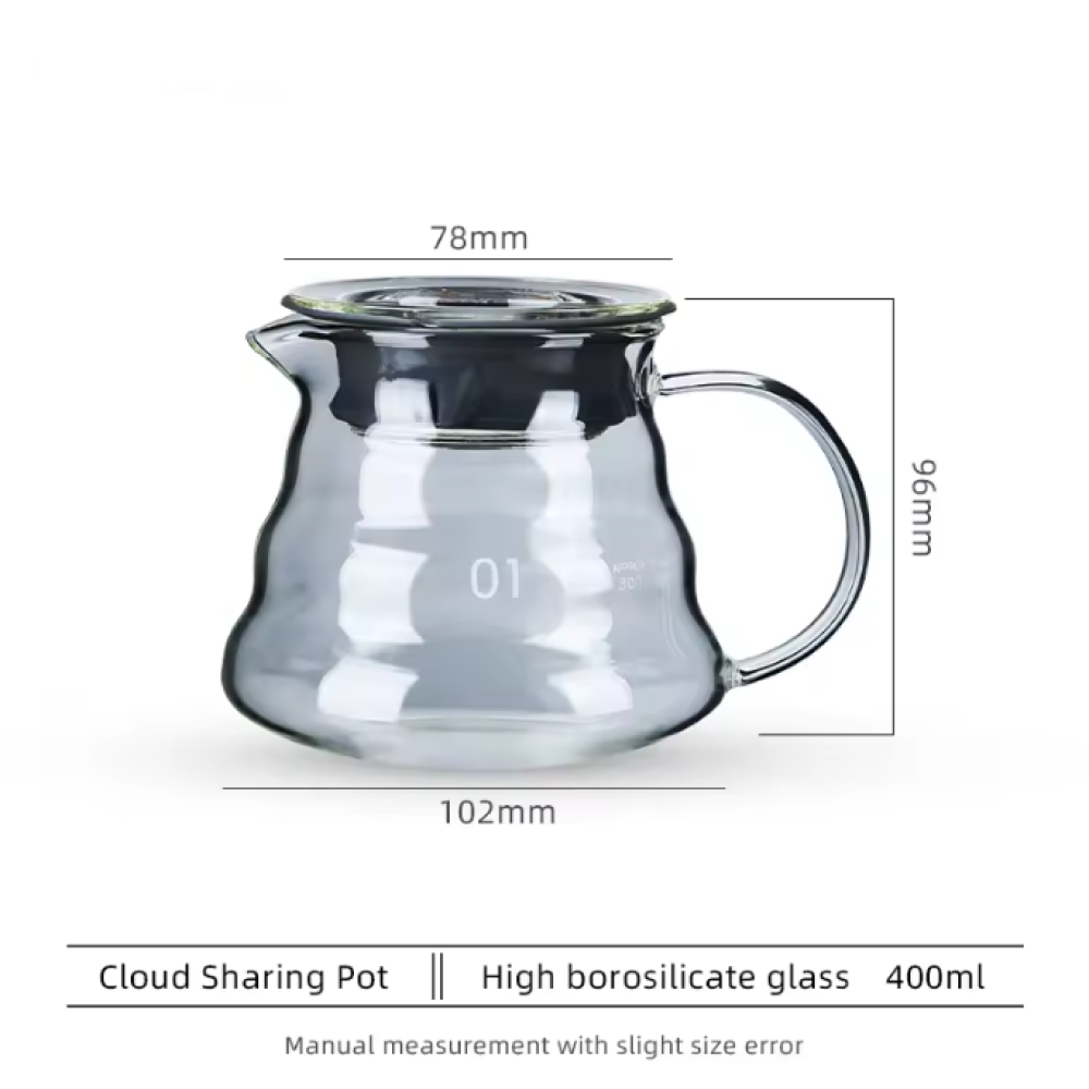 Gambar produk Leeseph Coffee Server V60 Drip Pour Over Borosilicate Glass 360ml - LS182